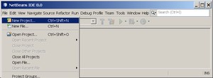 选择NetBeans IDE的文件 | 新建项目菜单项。