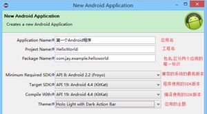 新建工程填写的信息